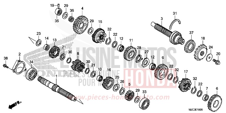 TRANSMISSION for CBR600RR ABS VIBRANT ORANGE (YR250) from 2013